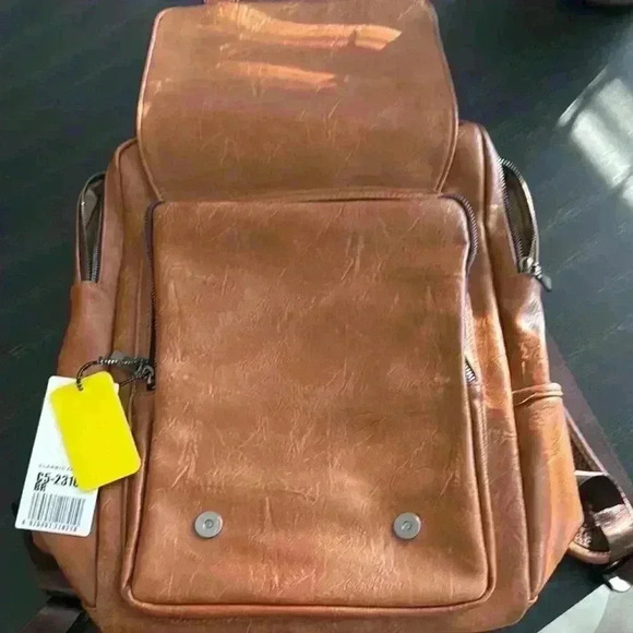 Brown PU Leather Men's Backpack NWT - Picture 4 of 6